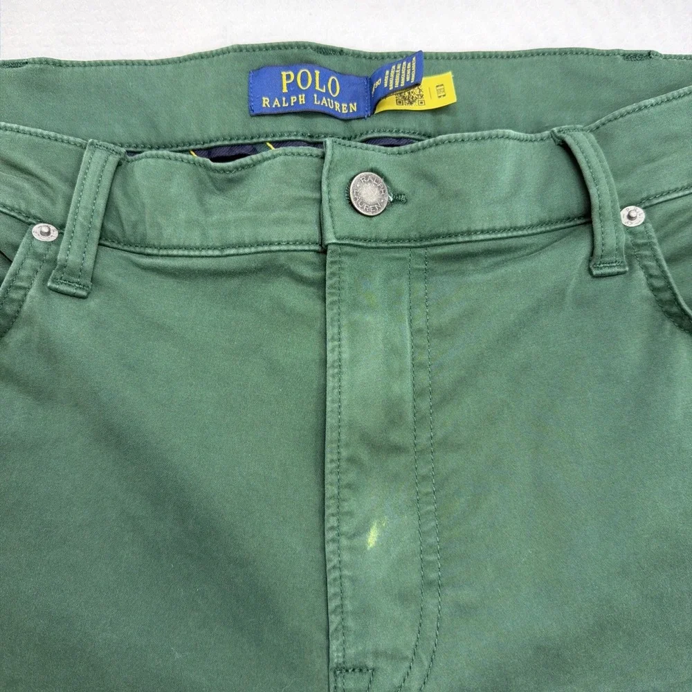 Polo Ralph Lauren Olive Green Varick Slim Straight Jeans Men 38x30 Preppy Pants